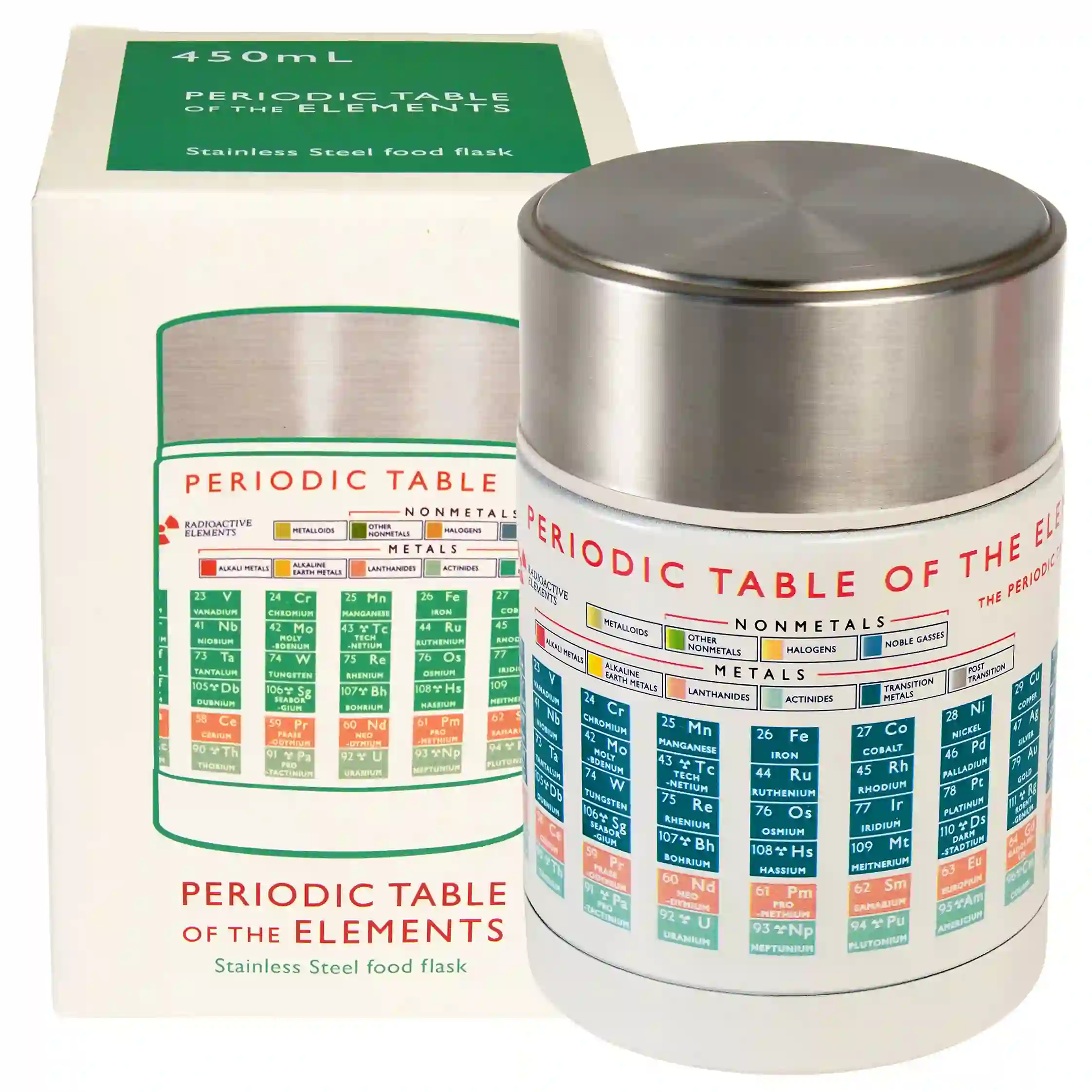 frasco de alimentos de acero inoxidable periodic table