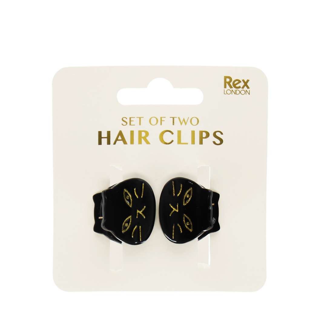mini hair claw clips (set of 2) - black cats