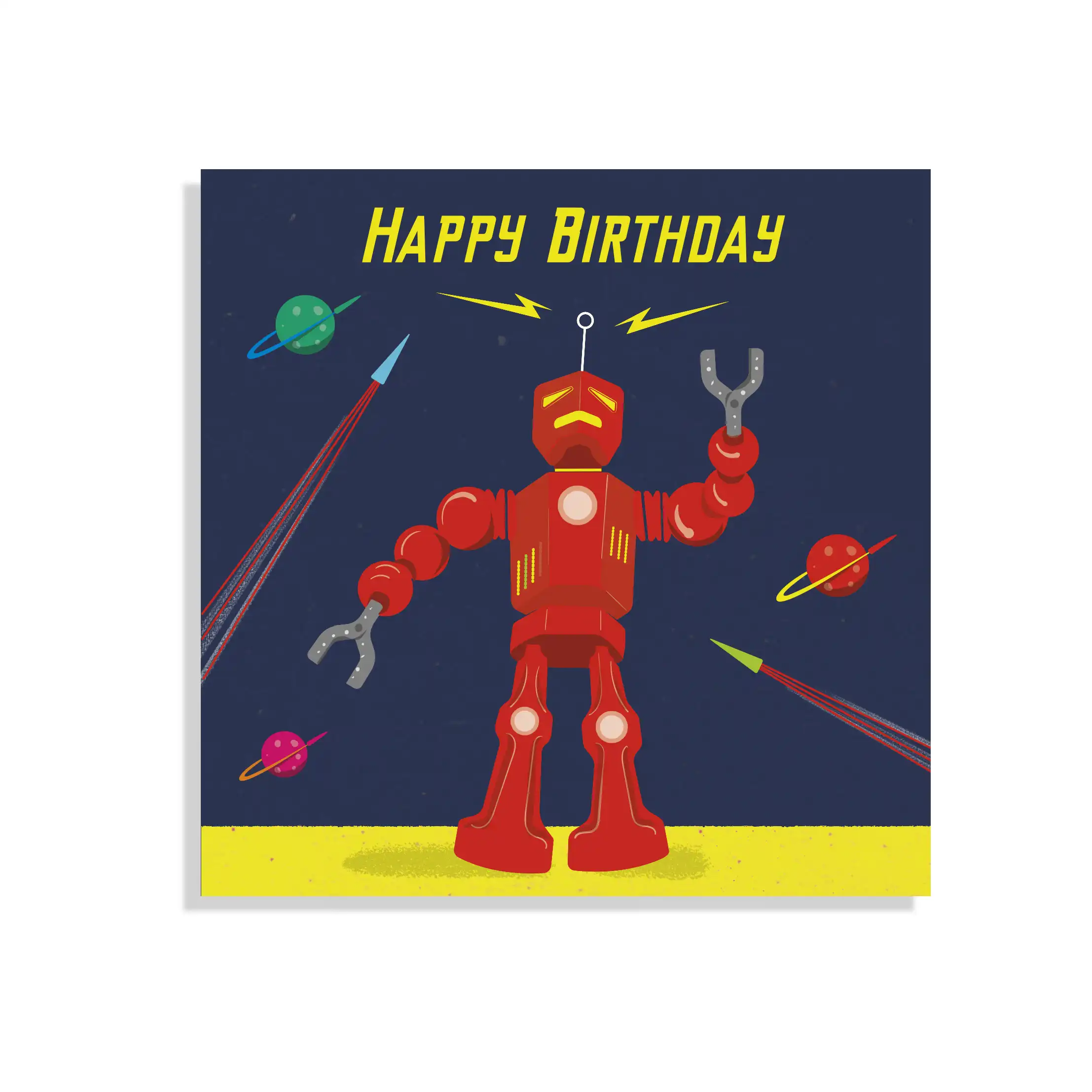 carte d'anniversaire sci-fi robot