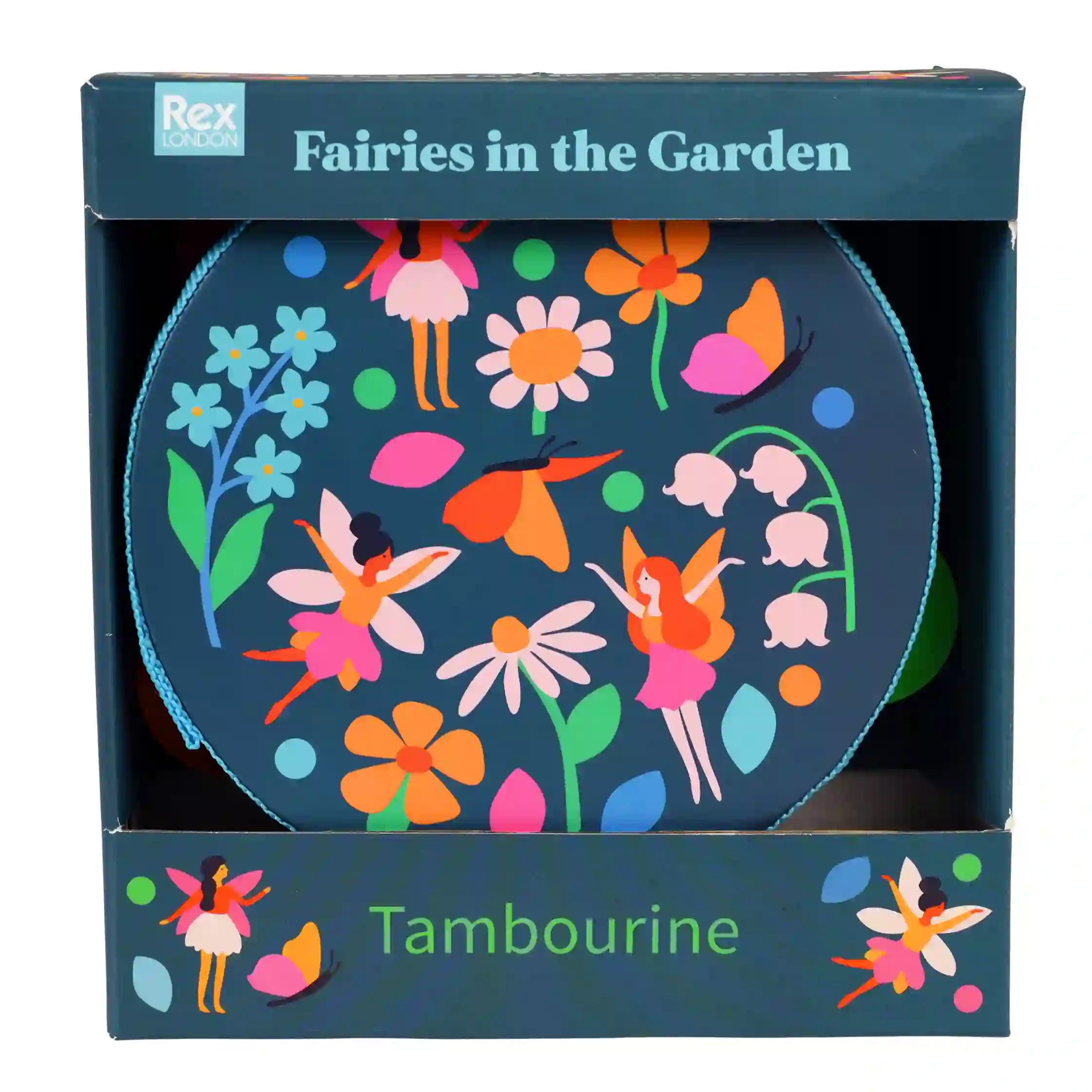 children's tambourine - fairies in the garden