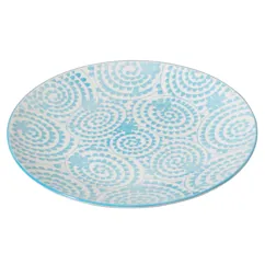 japanese dinner plate - blue swirls