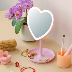light up vanity mirror - heart
