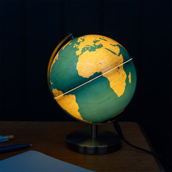 globe terrestre lumineux usb (14,2 cm) - bleu et doré