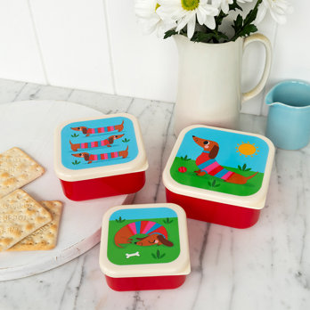 snack boxes (set of 3) - sunny sausage dog