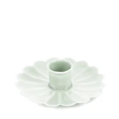 enamel flat flower candle holder - light grey enamel flat flower candle holder - light grey