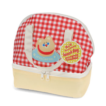 dual compartment insulated lunch bag - kawaii macaron