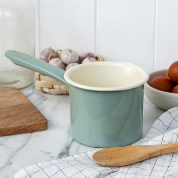 enamel milk pot 0.9ltr - pistachio green