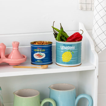 pots de rangement en métal citron et harissa (lot de 2)
