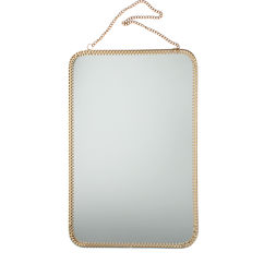 rectangular hanging mirror (29cm x 19cm) - gold tone