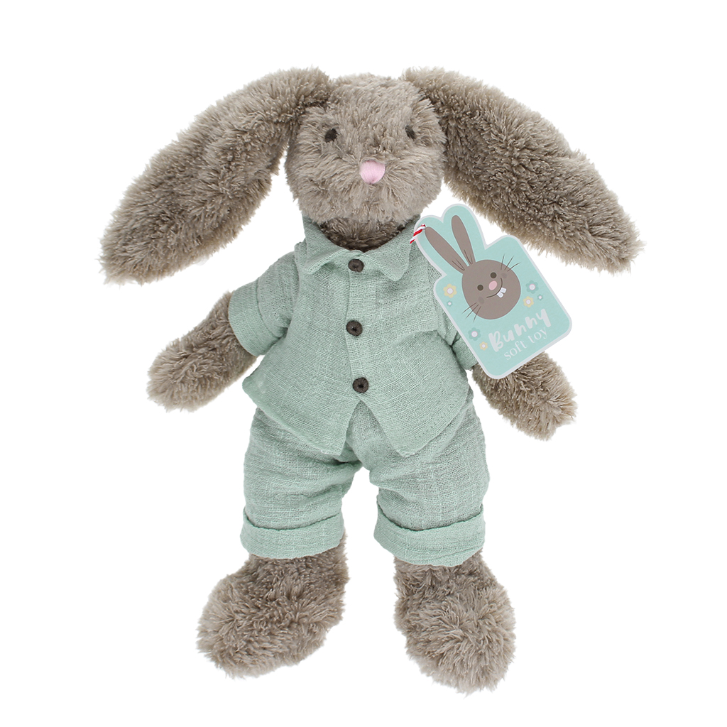 peluche douce - lapin bleu