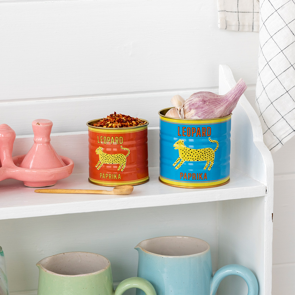mini storage tins (set of 2) - leopard