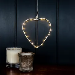 small metal heart led light (14cm)