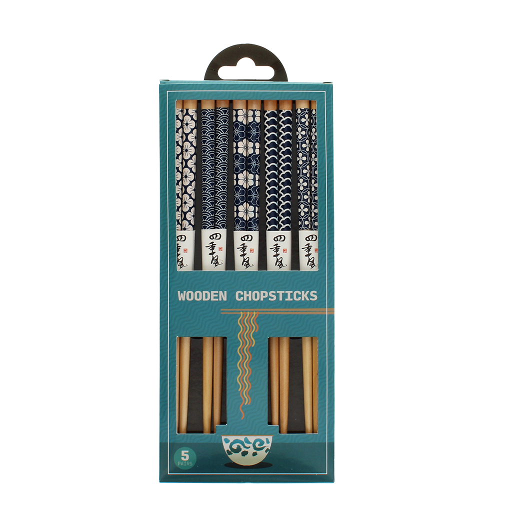 wooden chopsticks (pack of 5 pairs) - wagara patterns