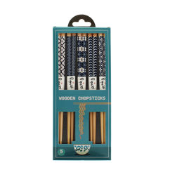 essstäbchen aus holz (packung mit 5 paaren) - wagara-muster