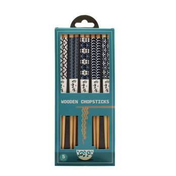 essstäbchen aus holz (packung mit 5 paaren) - wagara-muster