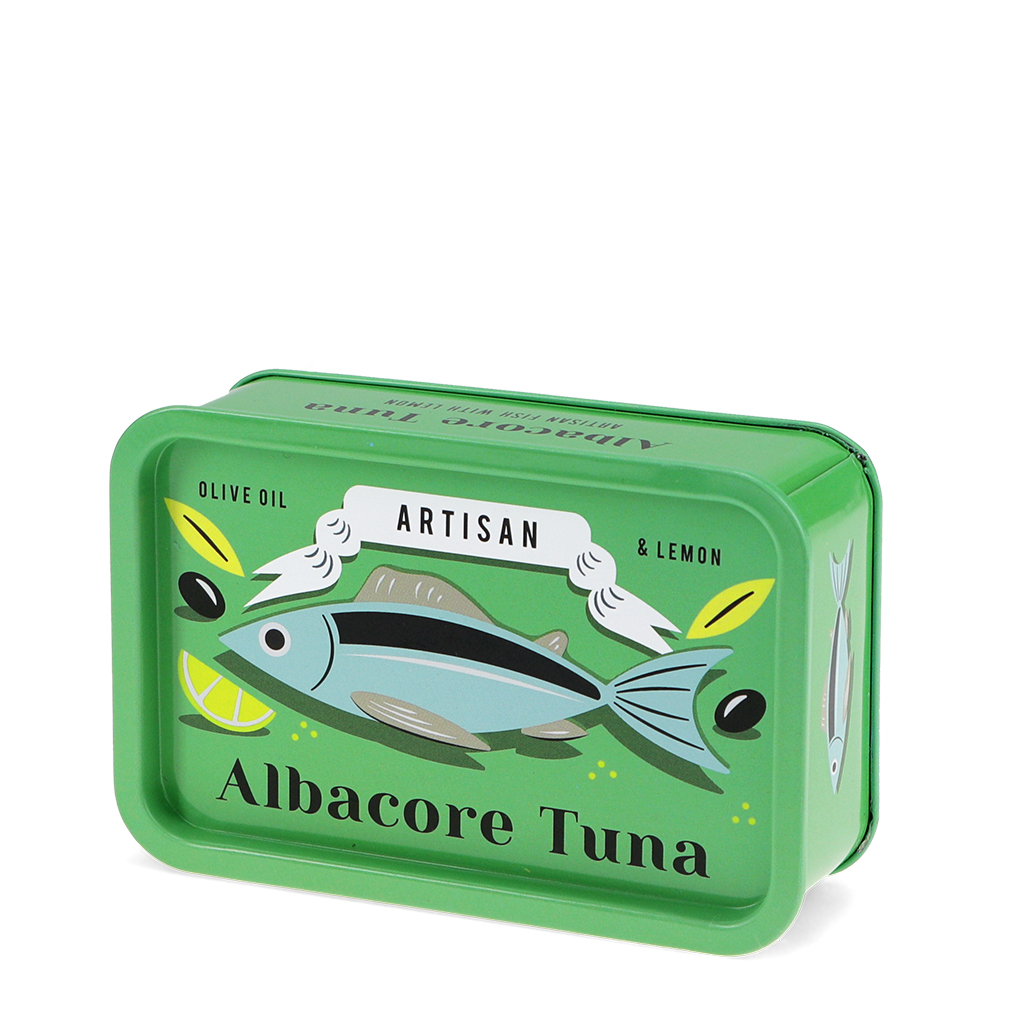 mini storage tin with lid - tuna