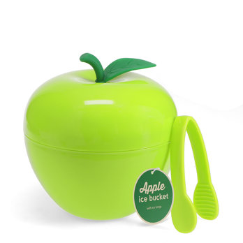 eiskübel in obstform mit deckel und zange – apfel
