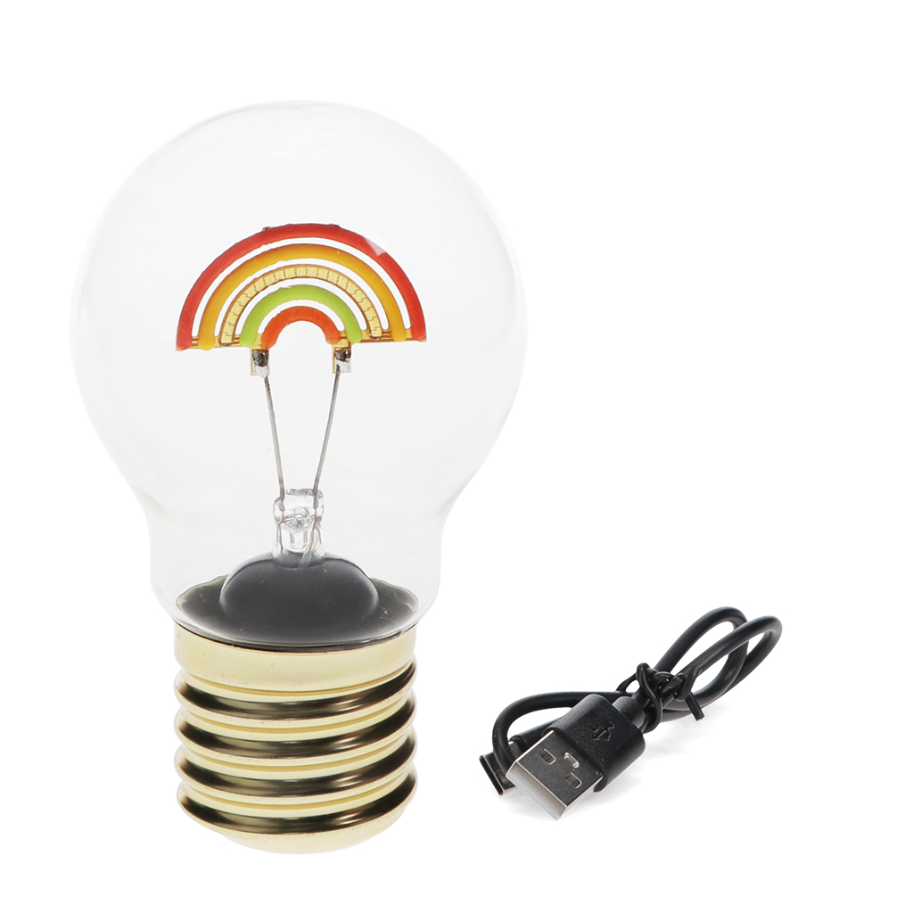 usb rechargeable light bulb lamp - rainbow