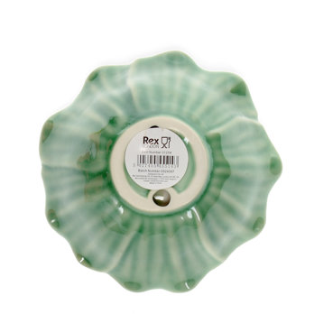 bol à fleurs en céramique 13cm - vert