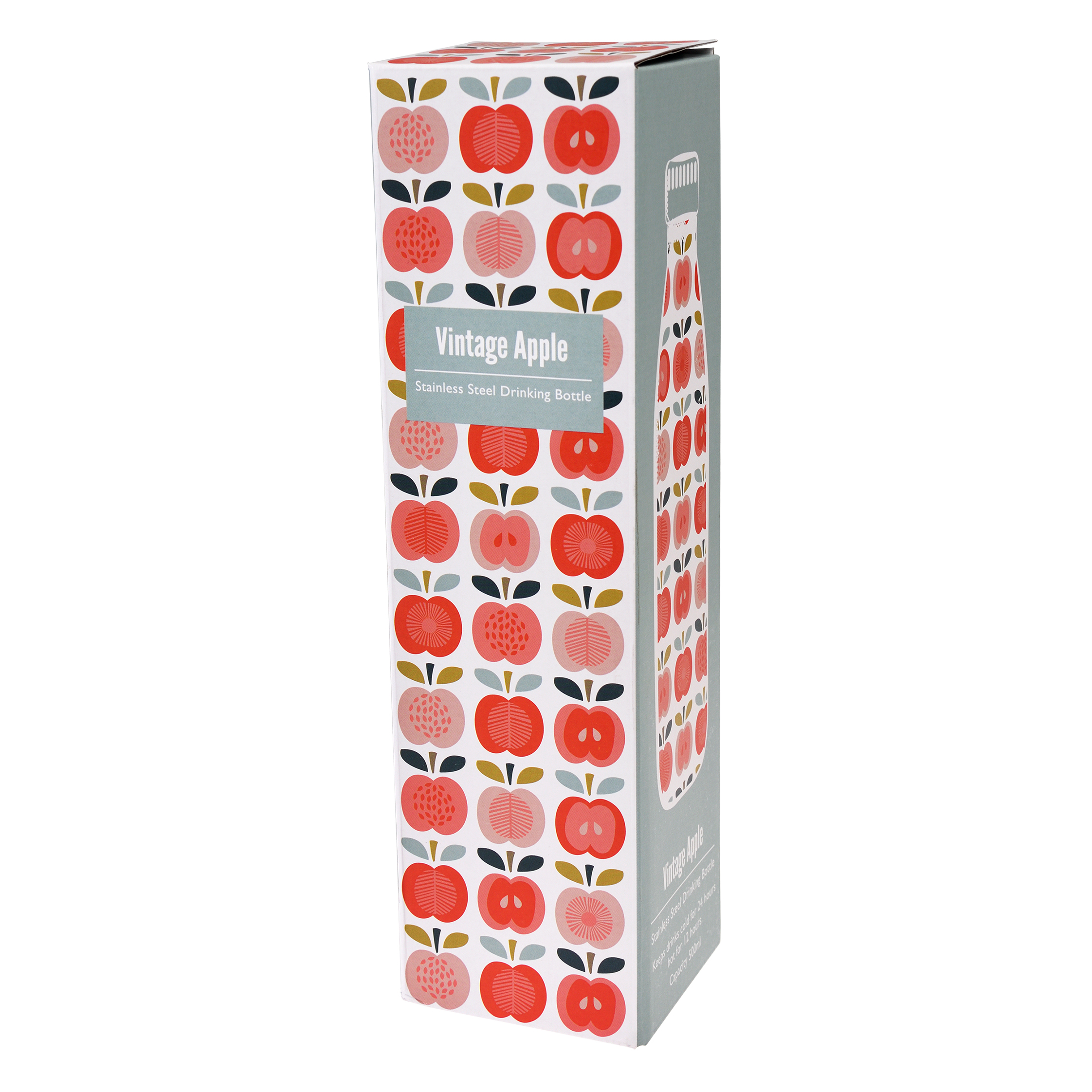 wasserflasche aus edelstahl 500ml vintage apple