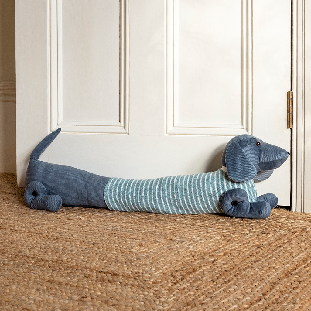 sausage dog draught excluder - green