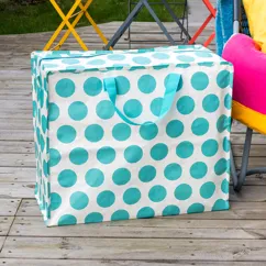 jumbo storage bag - turquoise on white spotlight jumbo storage bag - turquoise on white spotlight