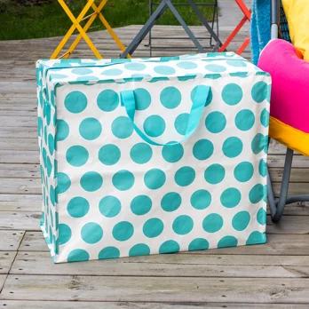 jumbo storage bag - turquoise on white spotlight jumbo storage bag - turquoise on white spotlight