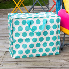 jumbo storage bag - turquoise on white spotlight