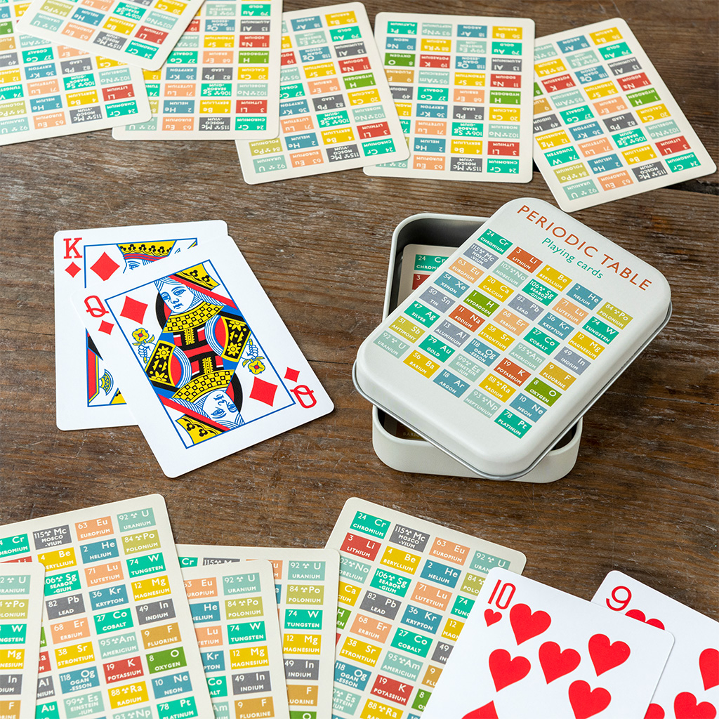 playing cards in a tin - periodic table