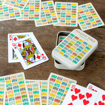 cartes à jouer periodic table en boîte métal