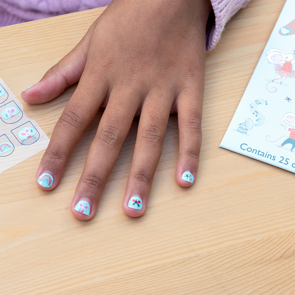 children's nail stickers - mouse ballet