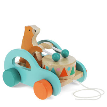 nachziehspielzeug aus holz - trommelnder bär