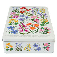 rectangular biscuit tin - wild flowers