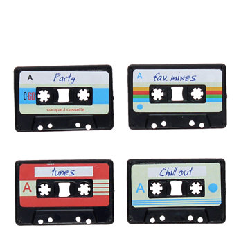 mini aimants pour supports musicaux (lot de 4) - cassette