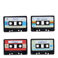 mini aimants pour supports musicaux (lot de 4) - cassette