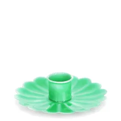 enamel flat flower candle holder - green enamel flat flower candle holder - green