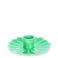 enamel flat flower candle holder - green
