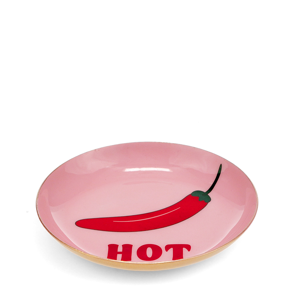 mini round enamel trinket dish - chilli pepper