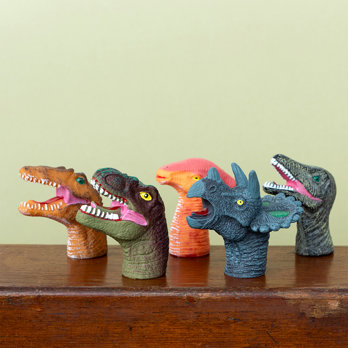 marionnettes à doigt animaux (lot de 5) - dinosaure