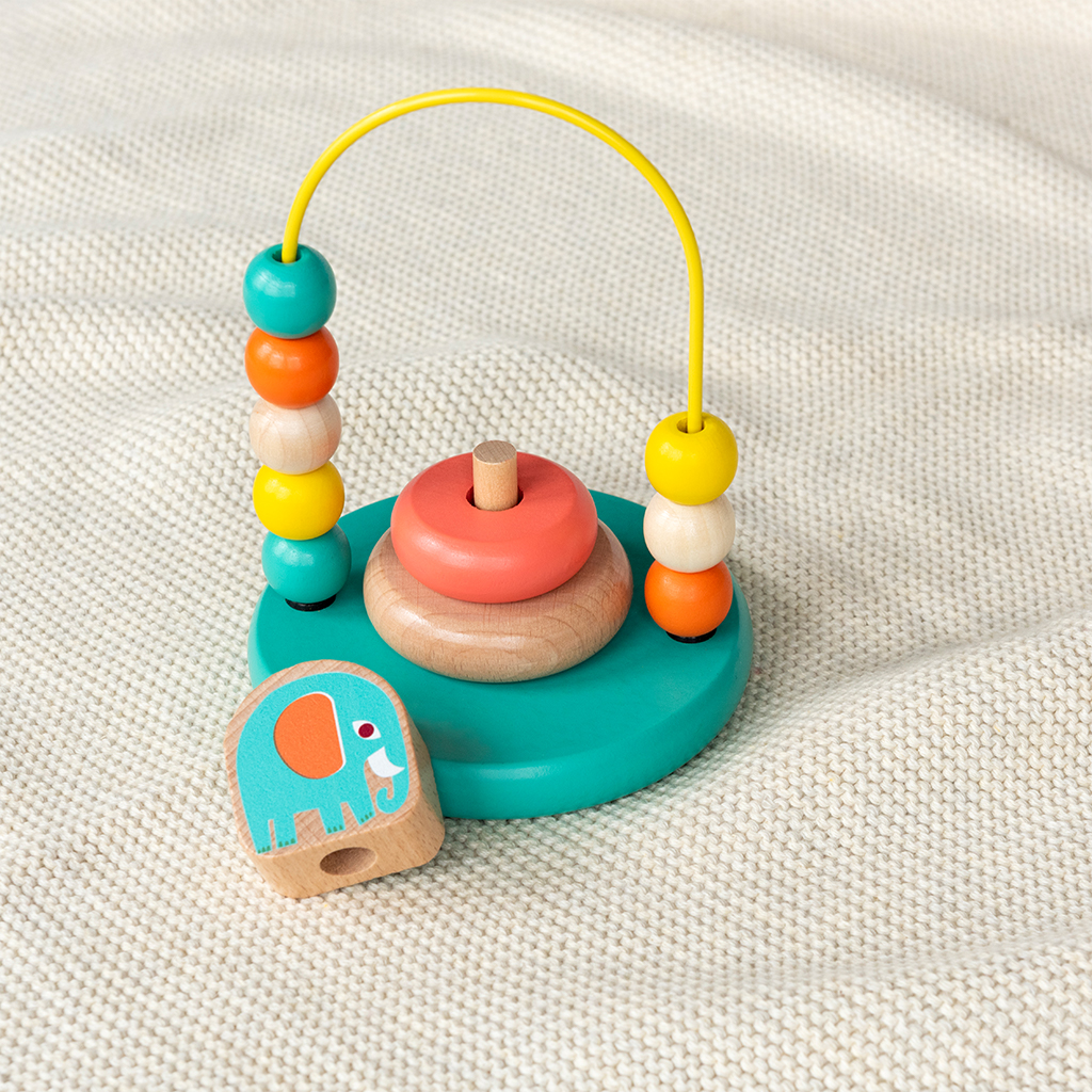 mini bead loop and stacker toy - wild wonders