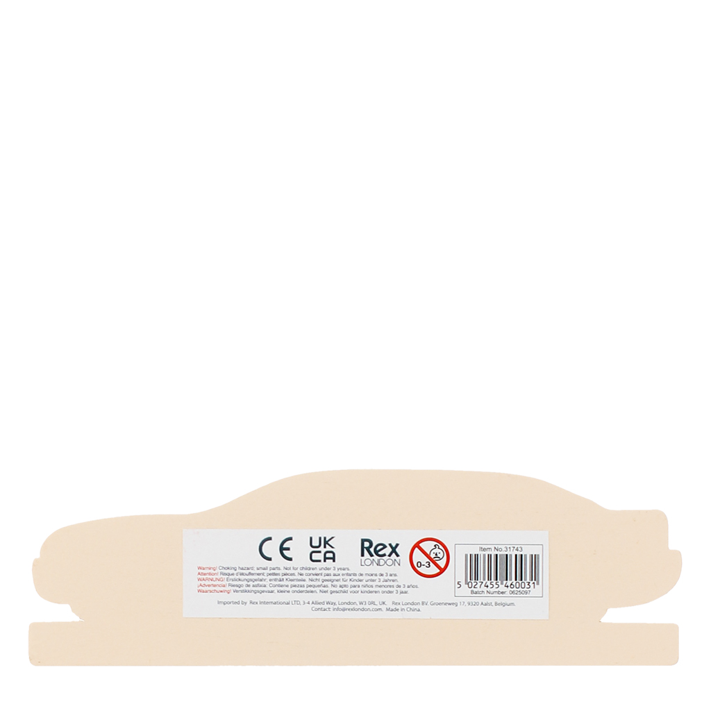 wooden ruler - red car