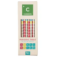 hb pencils (pack of 6) - periodic table