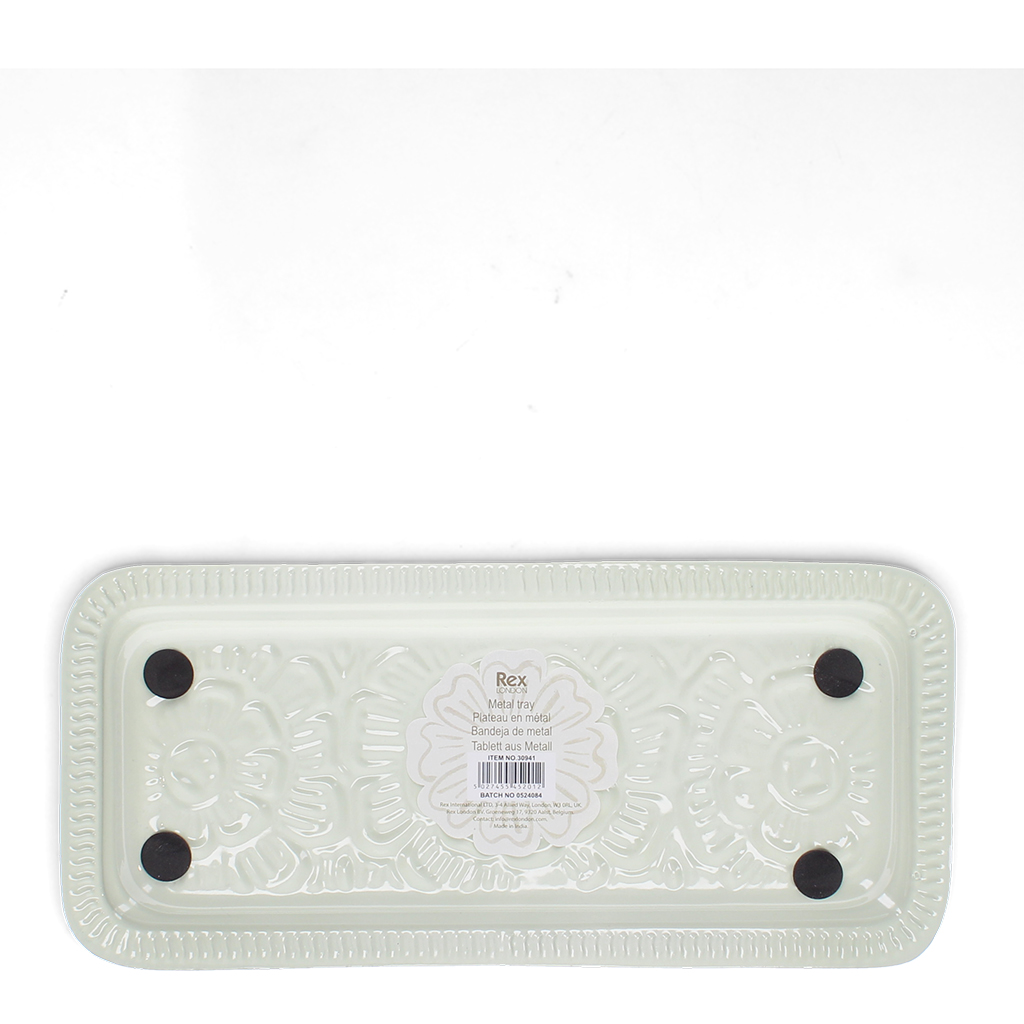 rectangular enamel trinket tray - light grey