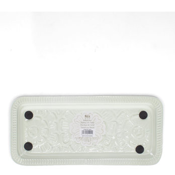 rectangular enamel trinket tray - light grey