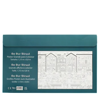 großes ausmalposter mit buntstiften - on our street großes ausmalposter mit buntstiften - on our street
