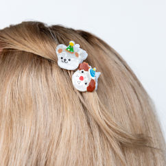 mini hair claw clips (set of 2) - party dogs