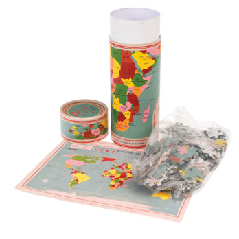 jigsaw puzzle in a tube (300 piece) - world map