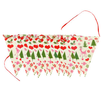 paper bunting (3 metres) - 50s christmas