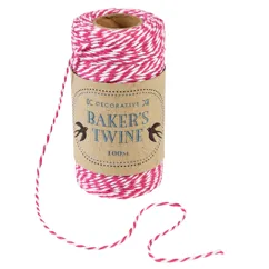 roll of twine (100m) - pink and white