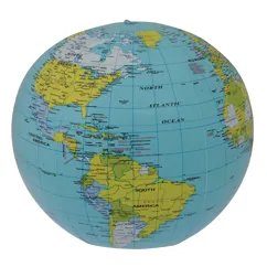 inflatable world globe - world map